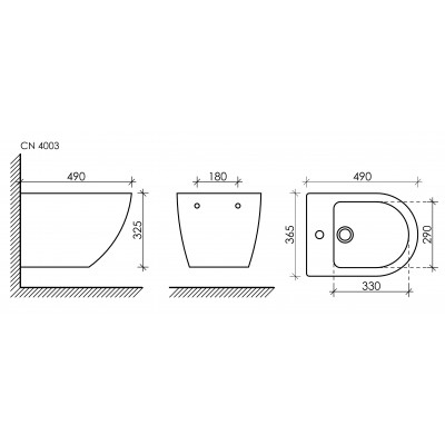 Подвесное биде 32.5х37х49см белое Ceramica Nova Metropol CN4003