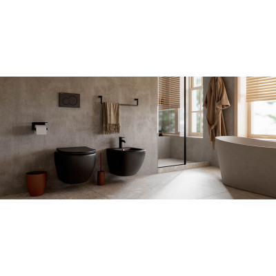 Подвесное биде 32.5х37х49см черное Ceramica Nova Metropol CN4003MB