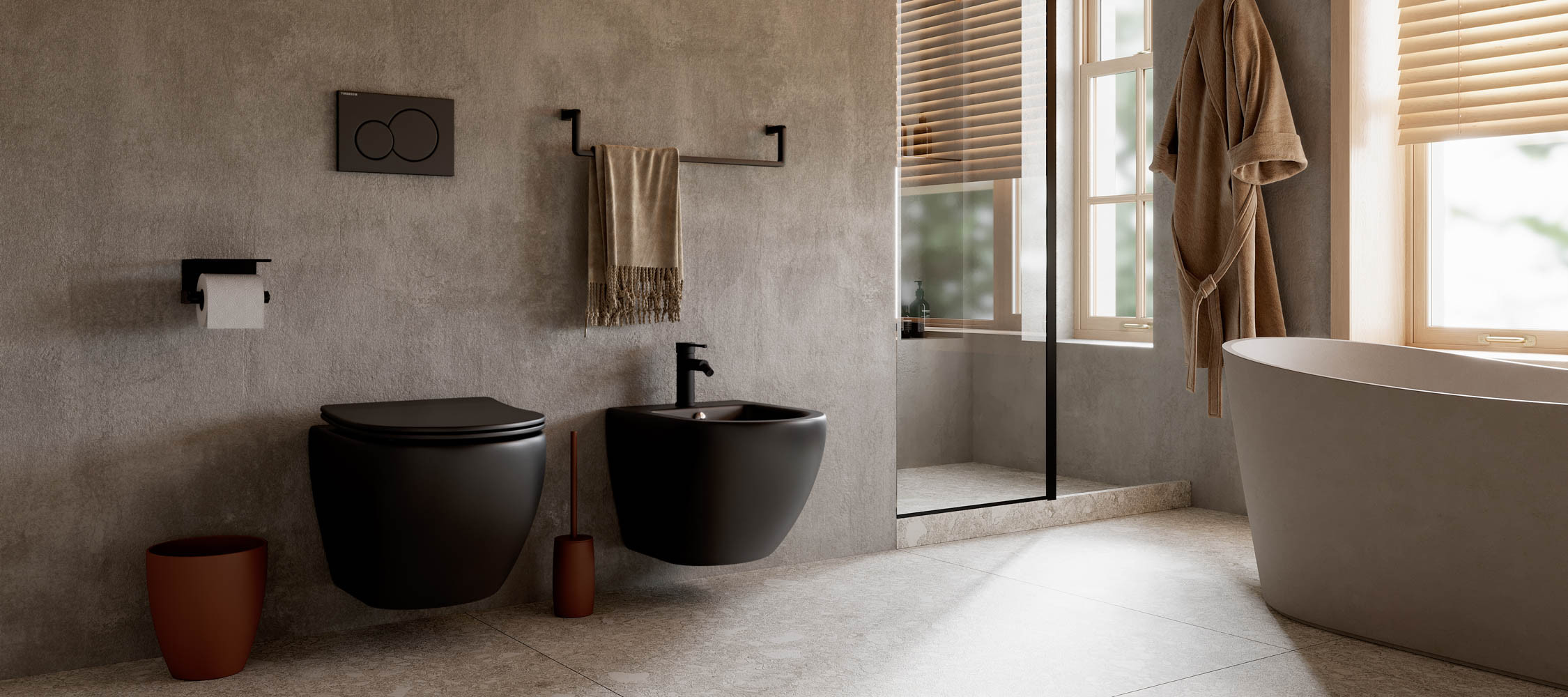 Подвесное биде 32.5х37х49см черное Ceramica Nova Metropol CN4003MB