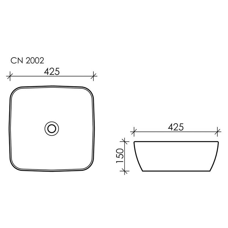 Накладная раковина белая 14.5х41х41см Ceramica Nova Form CN2002