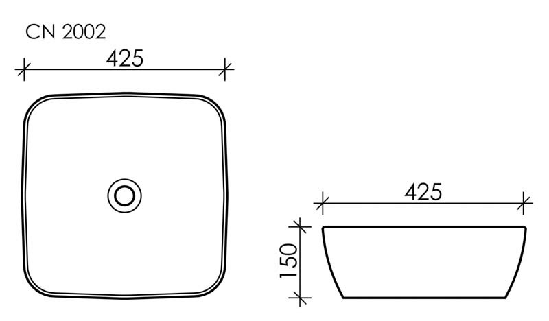 Накладная раковина белая 14.5х41х41см Ceramica Nova Form CN2002