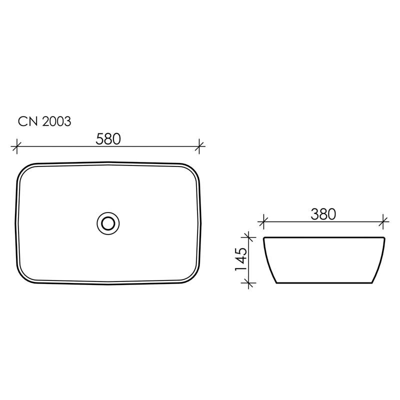 Накладная раковина белая 14.5х58х38см Ceramica Nova Form CN2003