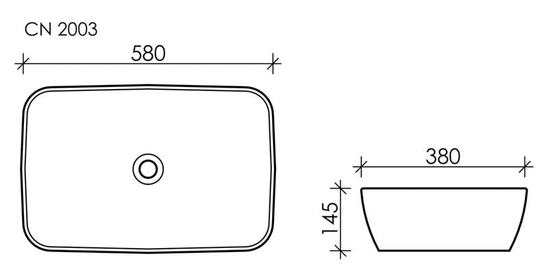 Накладная раковина белая 14.5х58х38см Ceramica Nova Form CN2003