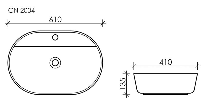 Накладная раковина белая 13.5х61х45см Ceramica Nova Moda CN2004