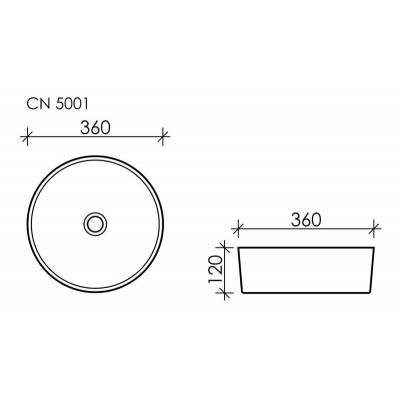 Накладная раковина белая 36х12см Ceramica Nova Element CN5001