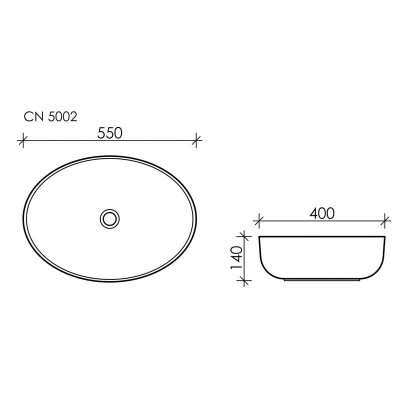 Накладная раковина белая 14х55х40см Ceramica Nova Element CN5002