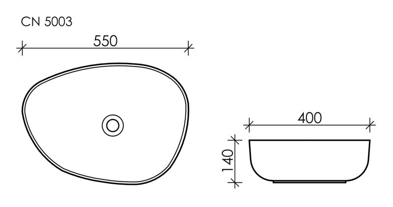 Накладная раковина белая 14х55х40см Ceramica Nova Element CN5003
