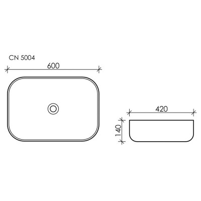 Накладная раковина белая 14х60х42см Ceramica Nova Element CN5004