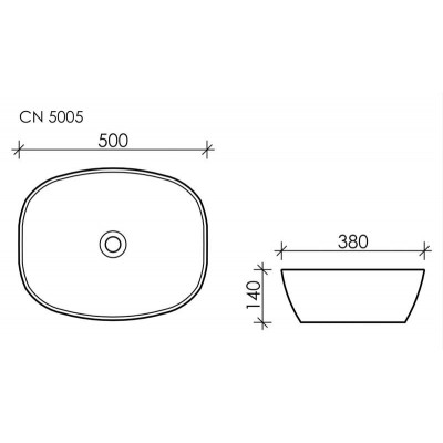 Накладная раковина белая 14х50х38см Ceramica Nova Element CN5005