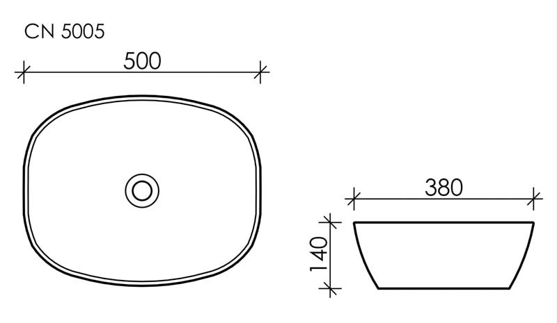 Накладная раковина белая 14х50х38см Ceramica Nova Element CN5005