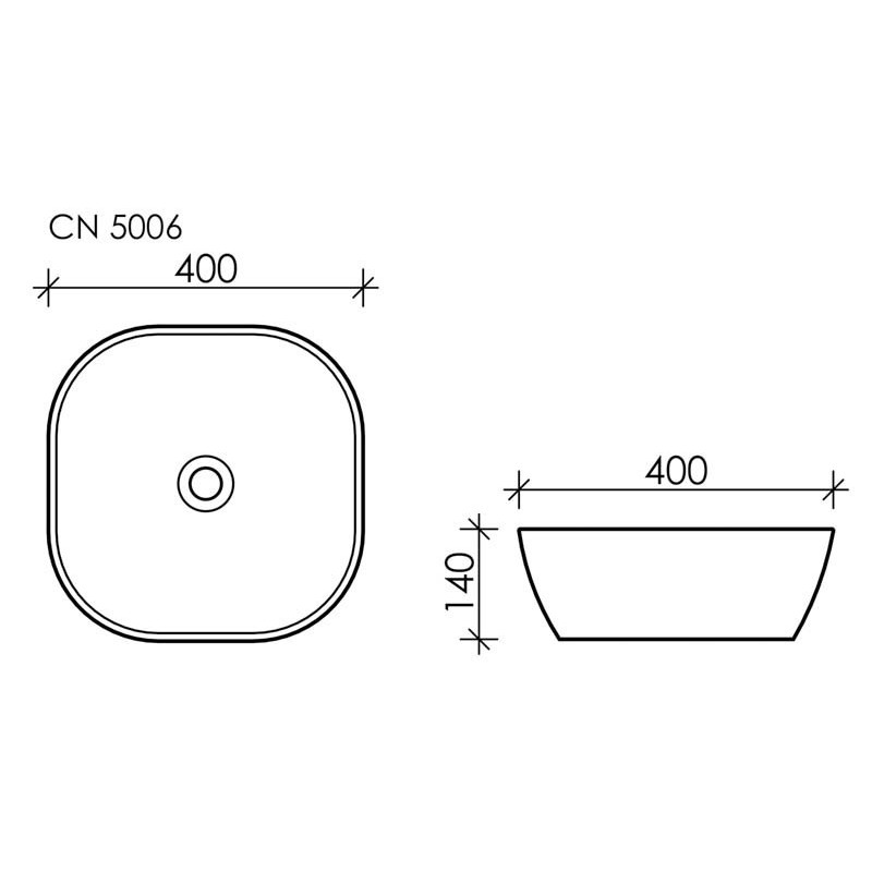 Накладная раковина белая 14х40х40см Ceramica Nova Element CN5006