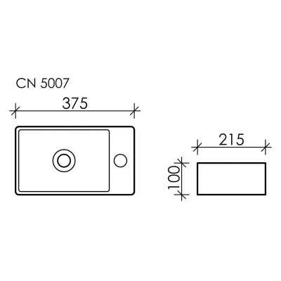 Накладная раковина белая 10х37.5х21.5см Ceramica Nova Element CN5007