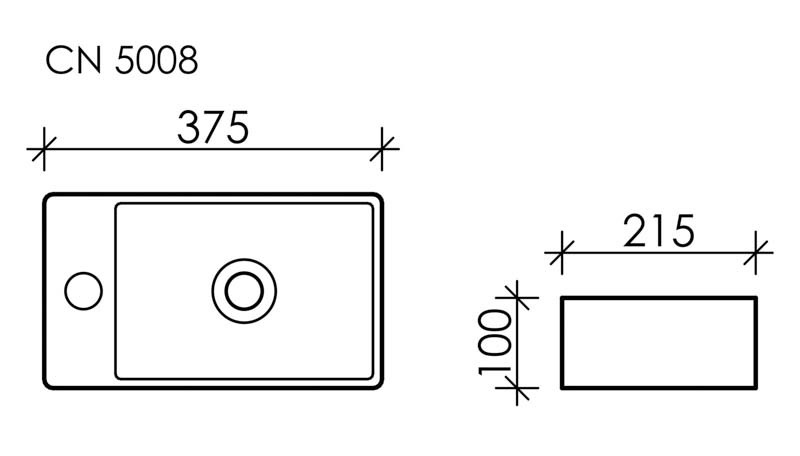 Накладная раковина белая 10х37.5х21.5см Ceramica Nova Element CN5008