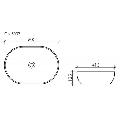 Накладная раковина белая 13.5х60х41.5см Ceramica Nova Element CN5009