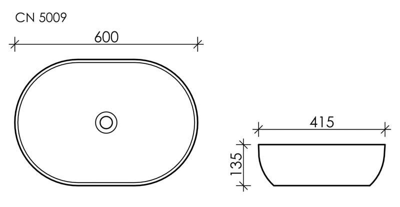 Накладная раковина белая 13.5х60х41.5см Ceramica Nova Element CN5009