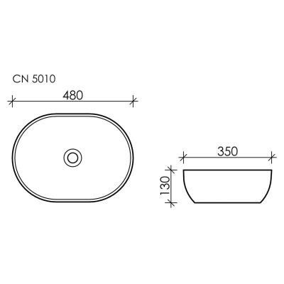 Накладная раковина белая 13х48х35см Ceramica Nova Element CN5010