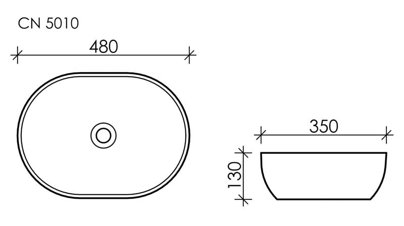 Накладная раковина белая 13х48х35см Ceramica Nova Element CN5010