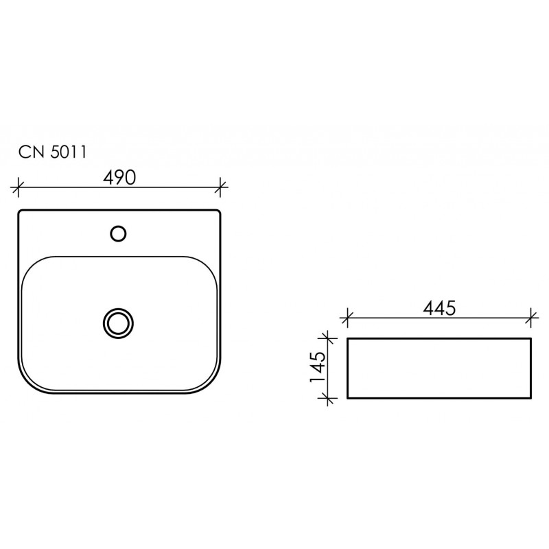 Накладная раковина белая 14.5х49х34.5см Ceramica Nova Element CN5011