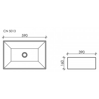 Накладная раковина белая 16х59х39см Ceramica Nova Element CN5013