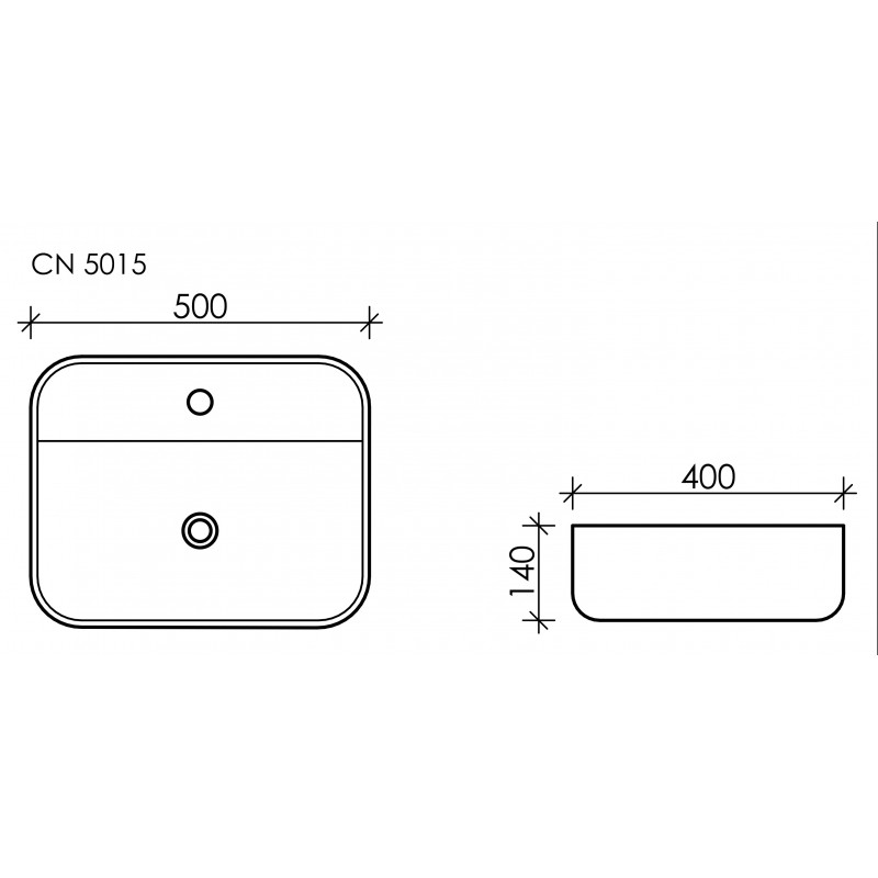 Накладная раковина белая 14х50х40см Ceramica Nova Element CN5015