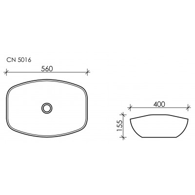 Накладная раковина белая 15.5х56х40см Ceramica Nova Element CN5016