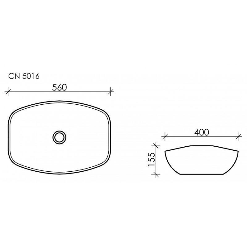 Накладная раковина белая 15.5х56х40см Ceramica Nova Element CN5016