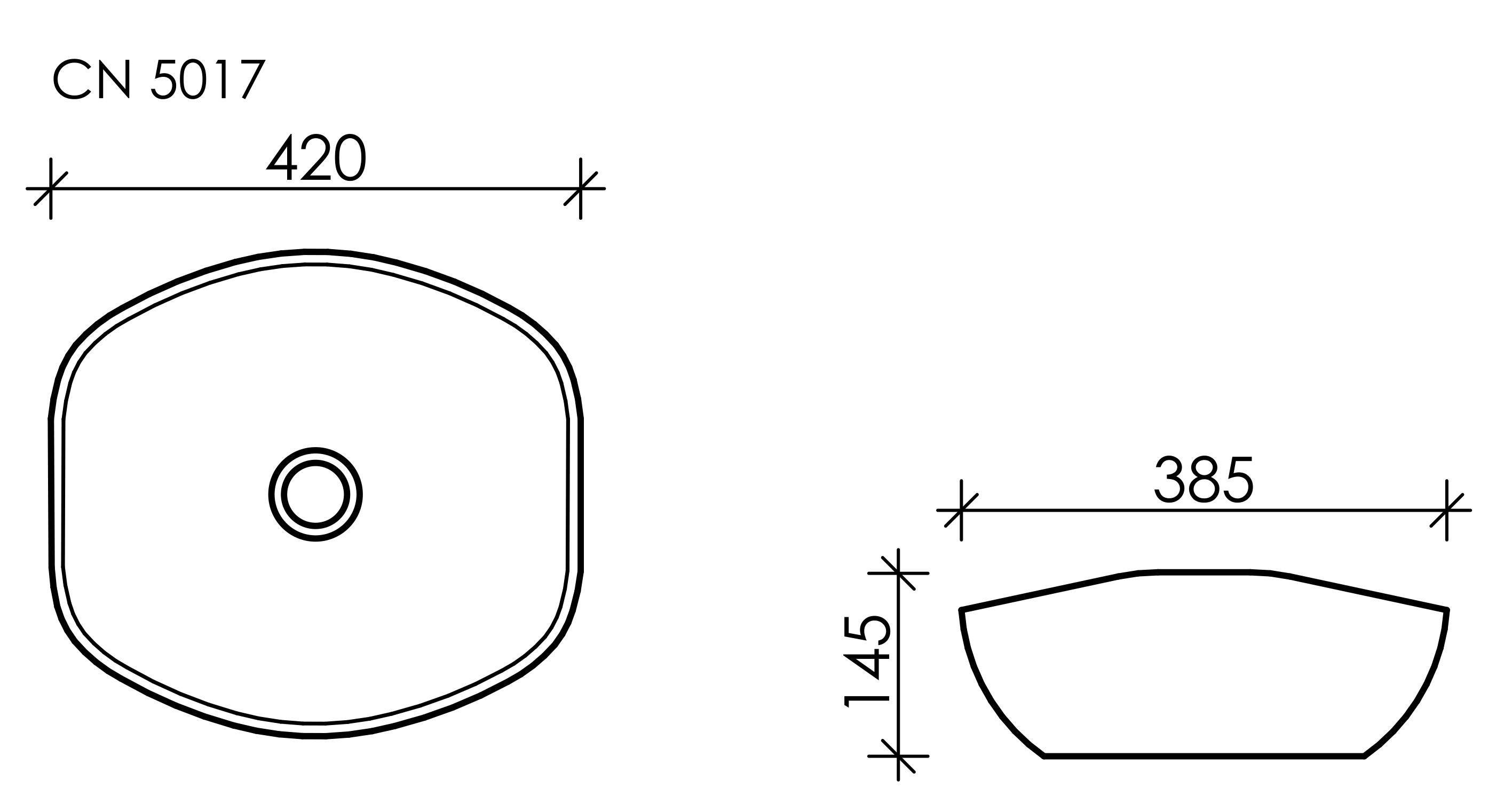 Накладная раковина белая 14.5х42х38.5см Ceramica Nova Element CN5017
