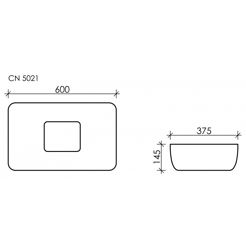 Накладная раковина белая 14.5х60х37.5см Ceramica Nova Element CN5021