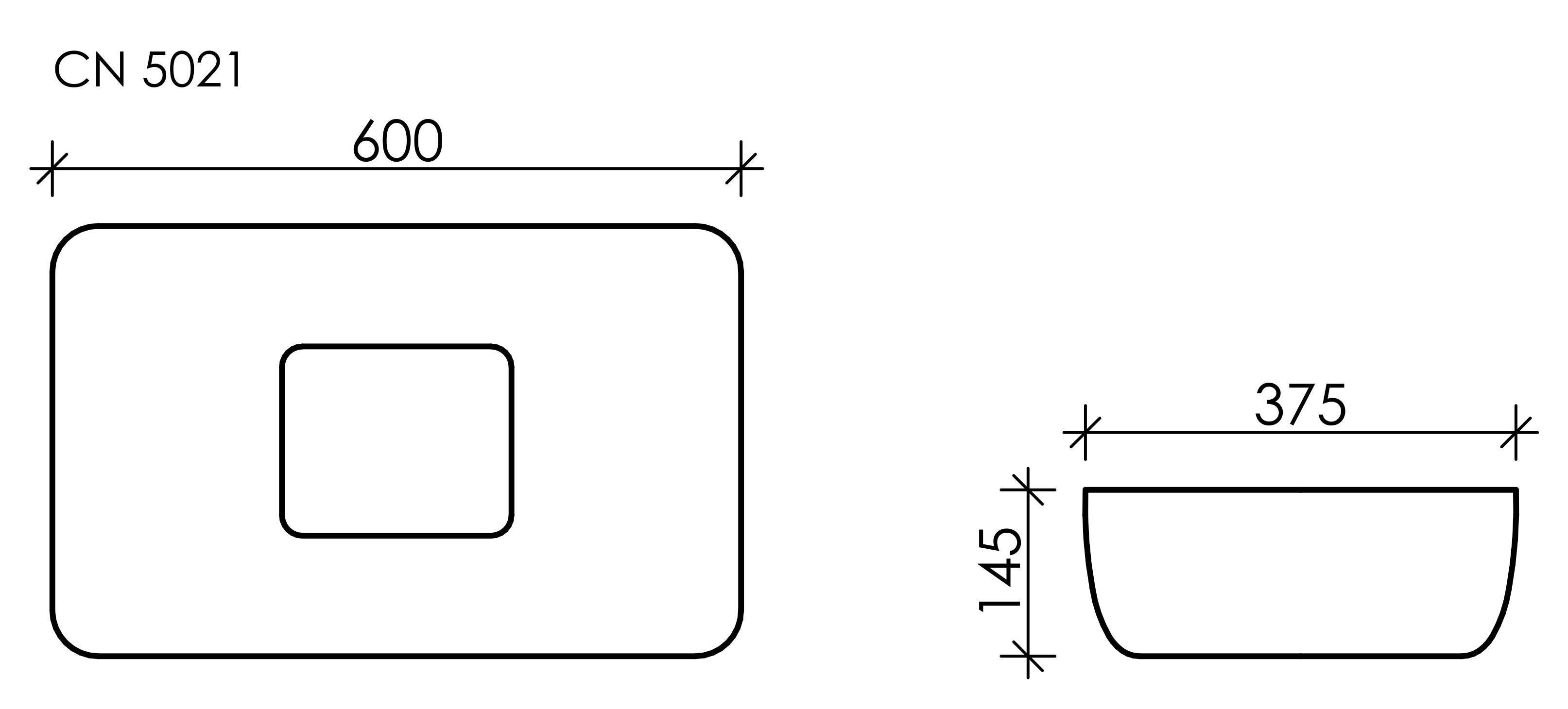Накладная раковина белая 14.5х60х37.5см Ceramica Nova Element CN5021