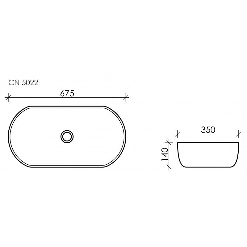 Накладная раковина белая 14х67.5х35см Ceramica Nova Element CN5022