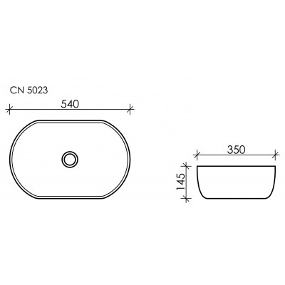 Накладная раковина белая 14.5х54х35см Ceramica Nova Element CN5022
