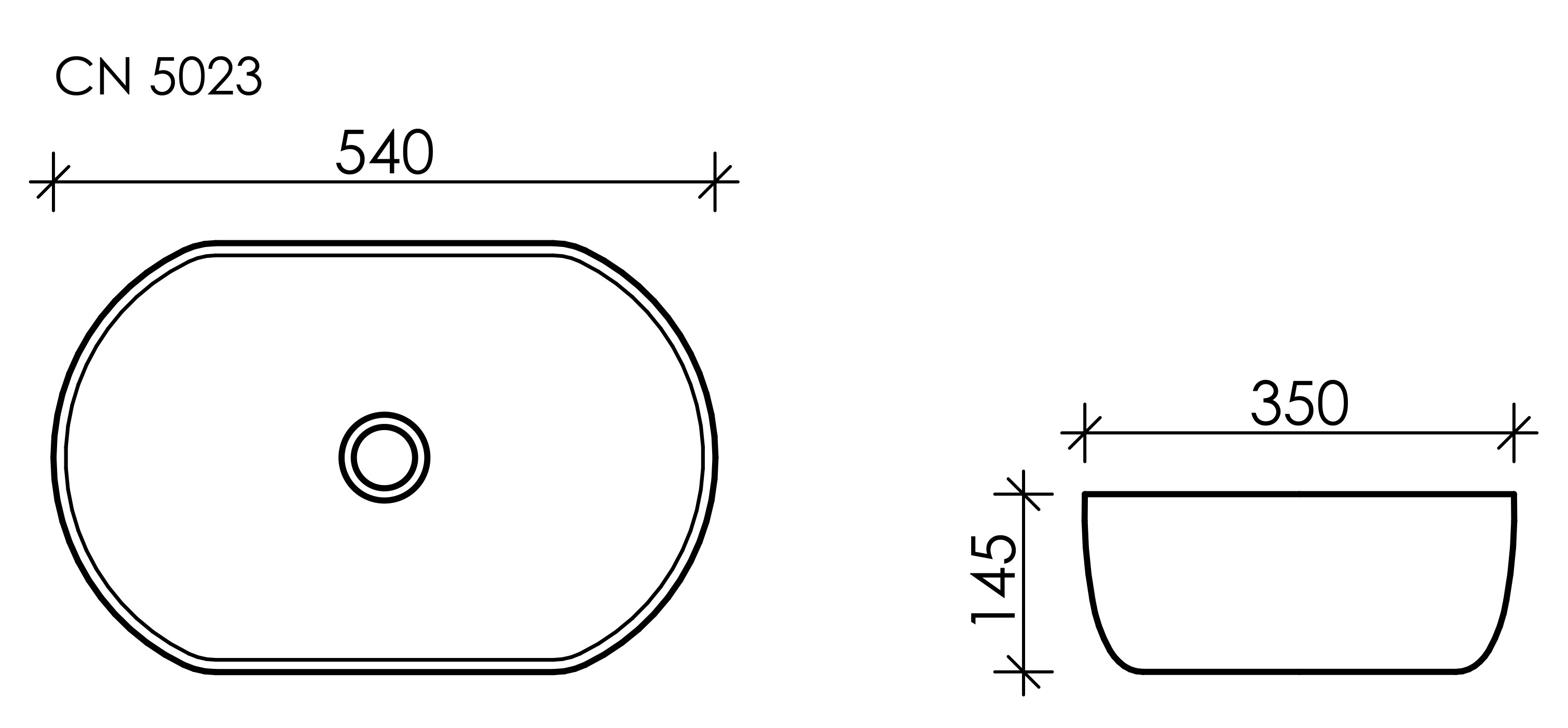 Накладная раковина белая 14.5х54х35см Ceramica Nova Element CN5022