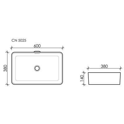 Накладная раковина белая 14х60х38см Ceramica Nova Element CN5025