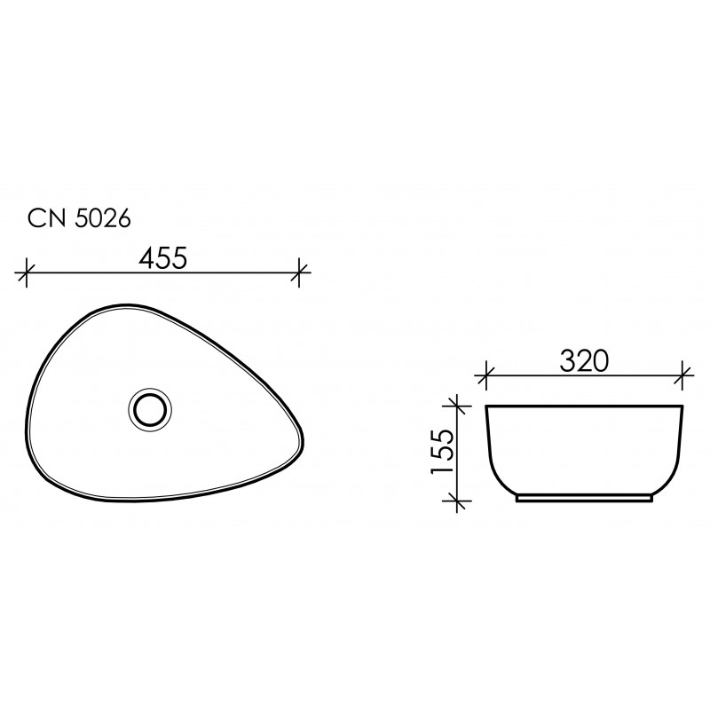 Накладная раковина белая 45.5x32x15.5см Ceramica Nova Element CN5026