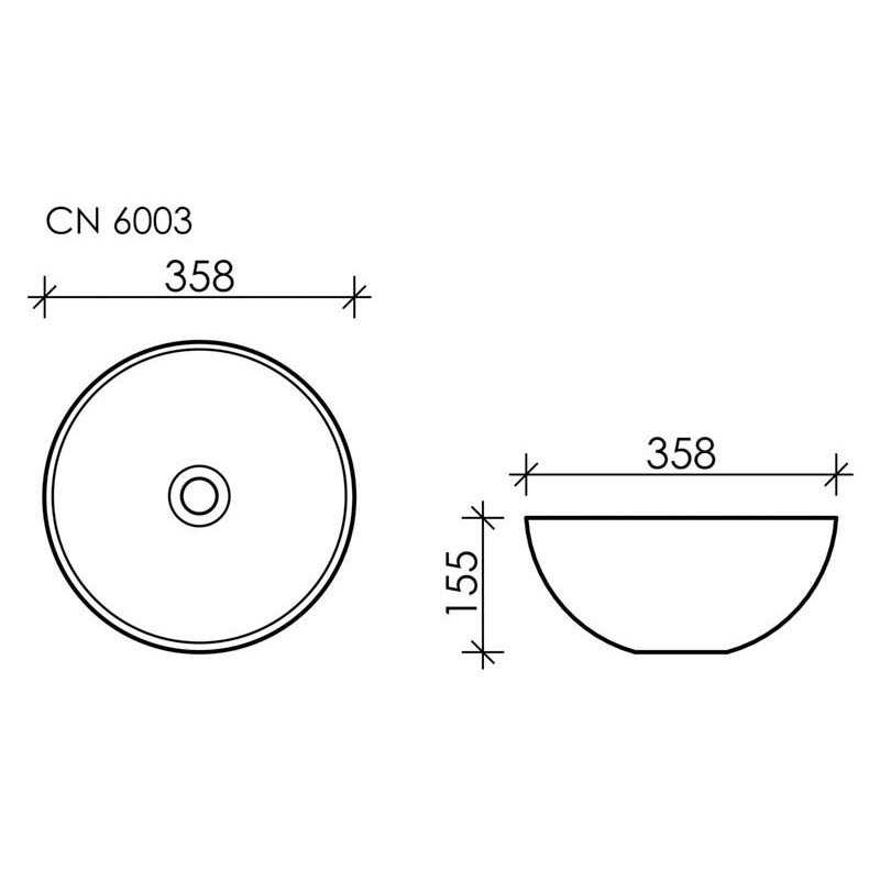 Накладная раковина белая 36x15.5см Ceramica Nova Element CN6003