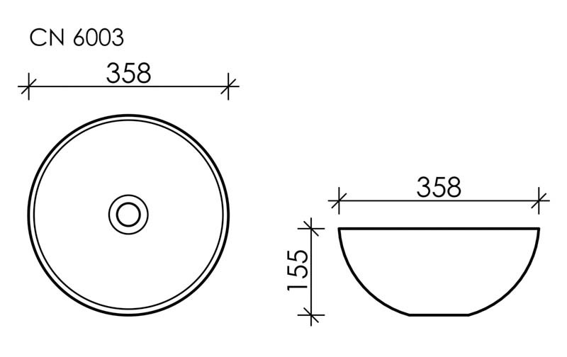 Накладная раковина белая 36x15.5см Ceramica Nova Element CN6003