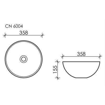Накладная раковина черная 36x15.5см Ceramica Nova Element CN6004