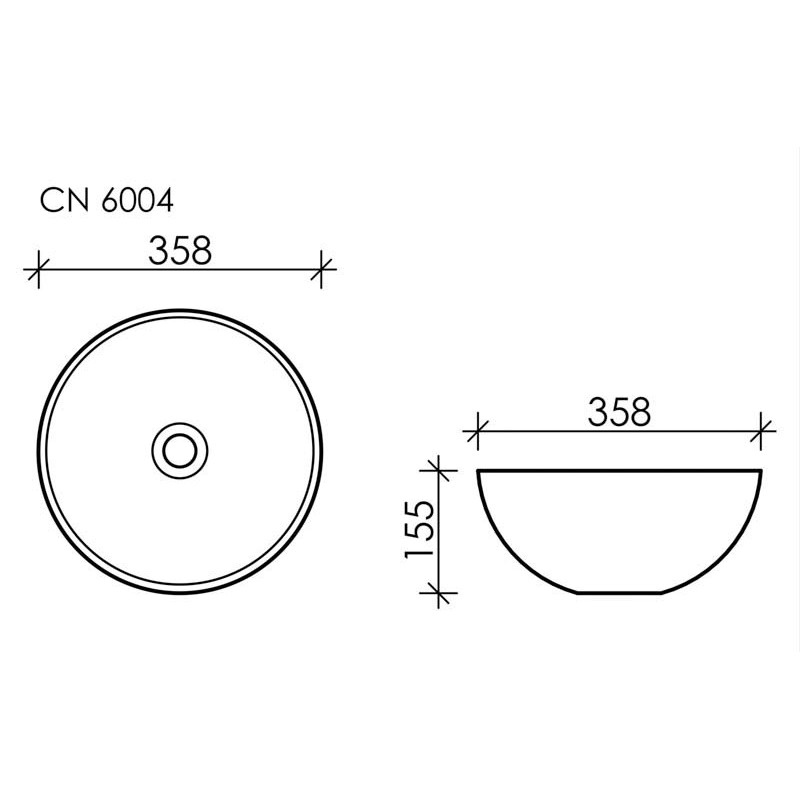 Накладная раковина черная 36x15.5см Ceramica Nova Element CN6004