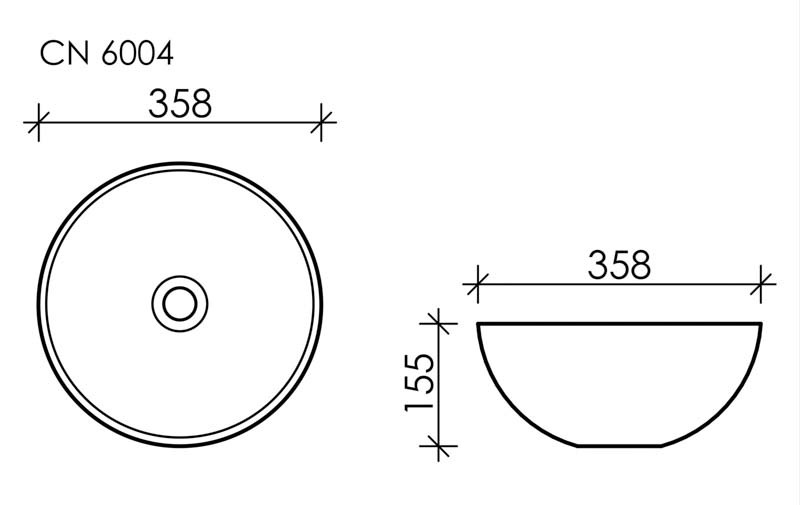 Накладная раковина черная 36x15.5см Ceramica Nova Element CN6004