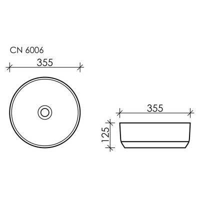 Накладная раковина белая 35.5x12.5см Ceramica Nova Element CN6006