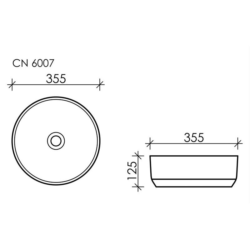 Накладная раковина черная 35.5x12.5см Ceramica Nova Element CN6007