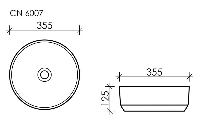 Накладная раковина черная 35.5x12.5см Ceramica Nova Element CN6007