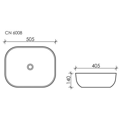 Накладная раковина белая 14х50.5х40.5см Ceramica Nova Element CN6008
