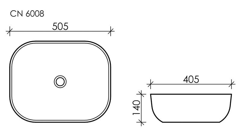 Накладная раковина белая 14х50.5х40.5см Ceramica Nova Element CN6008