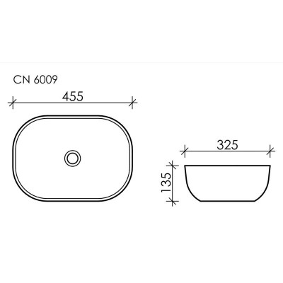 Накладная раковина белая 13.5х45.5х32.5см Ceramica Nova Element CN6009