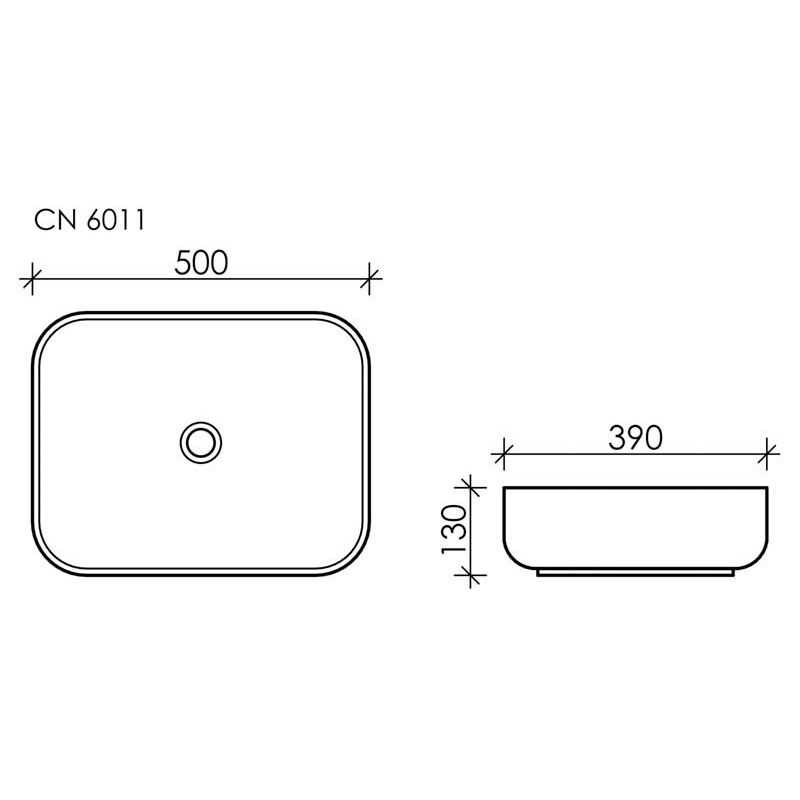 Накладная раковина белая 13х50х39см Ceramica Nova Element CN6011