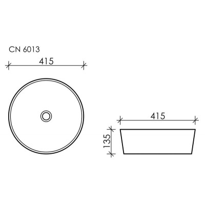 Накладная раковина белая 41.5x13.5см Ceramica Nova Element CN6013