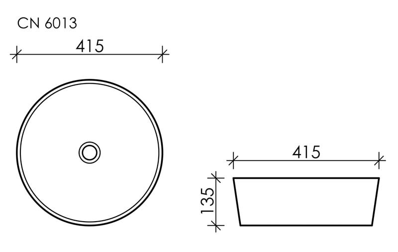 Накладная раковина белая 41.5x13.5см Ceramica Nova Element CN6013