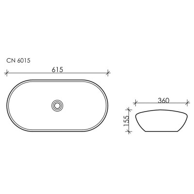 Накладная раковина белая 14.5х62х36см Ceramica Nova Element CN6015