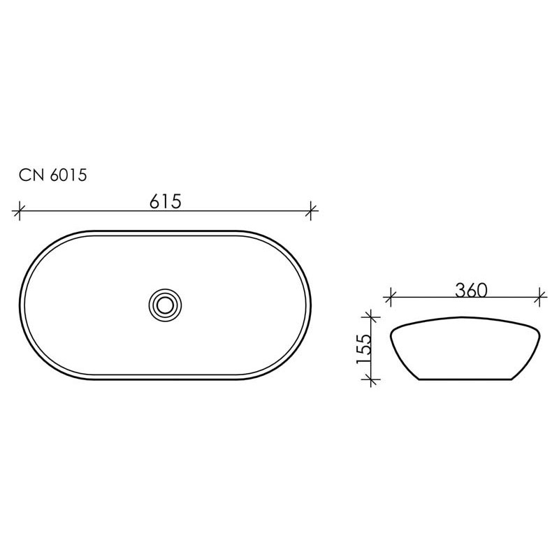 Накладная раковина белая 14.5х62х36см Ceramica Nova Element CN6015